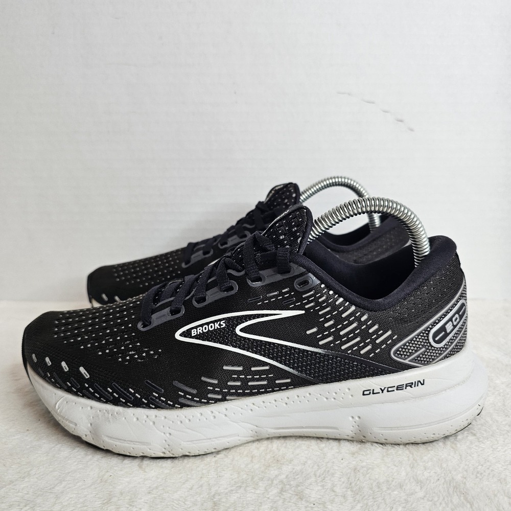 Brooks Glycerin 20 Womens Size 9B Black & White Running Gym Shoes Sneakers